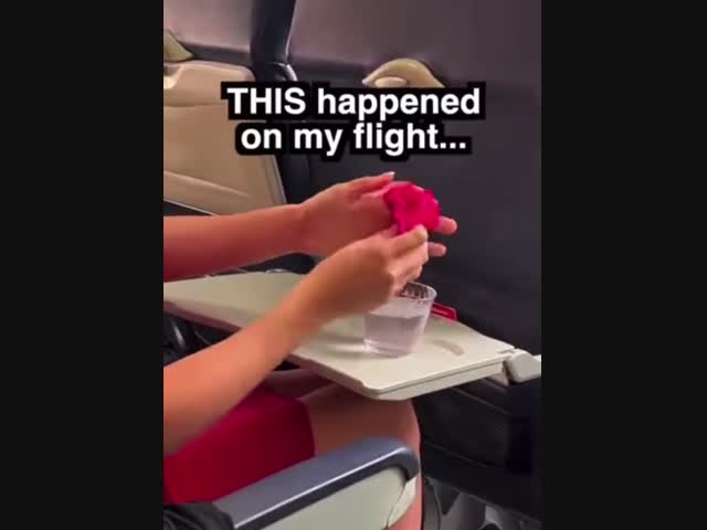 Девушка решила постирать белье в самолете